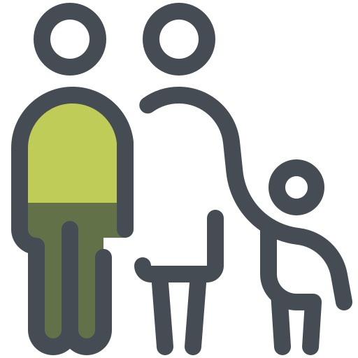 Family, mother, child, father, soldier, mobilization, war icon
