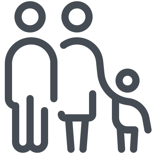 Family, mother, child, father, soldier, mobilization, war icon