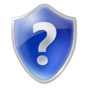 Blue, help, question mark, shield icon
