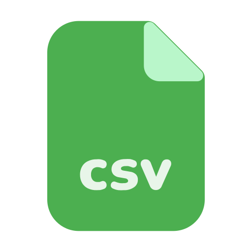 Ext, csv, file, document, format, extension, office icon
