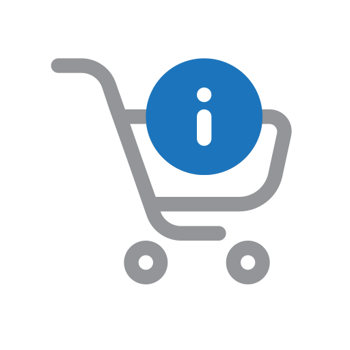 E-commerce, online, shopping, ui, trolley cart, information, buy icon