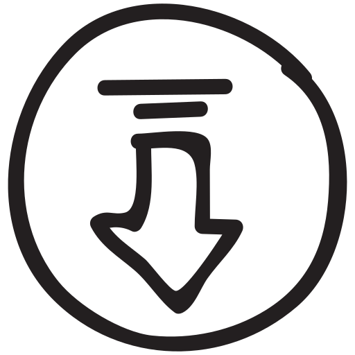 Arrow, communication, data, direction, down, download, inbox icon