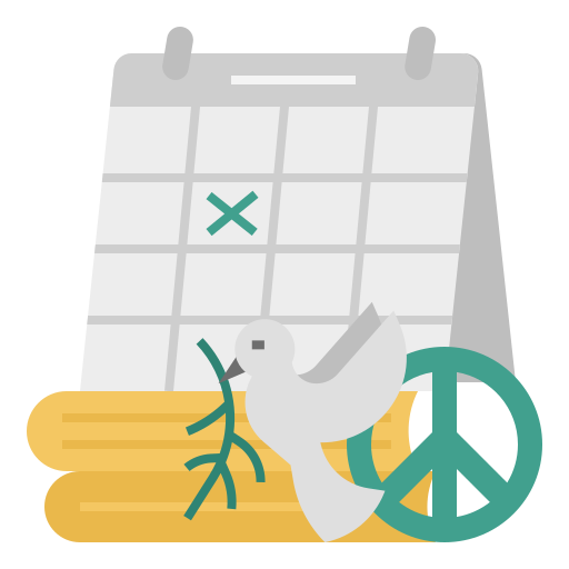 Peace, holiday, calendar, date, world peace day, peace day icon