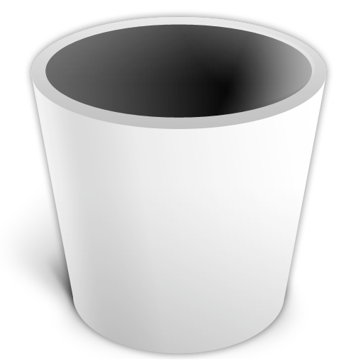 Empty, trash, white icon