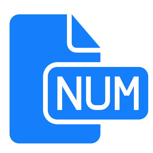 Numbers, file, document icon