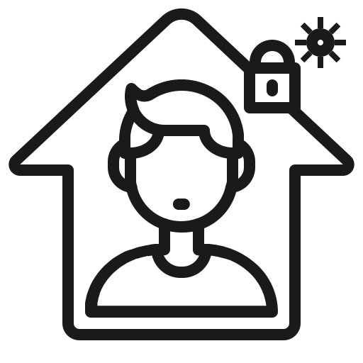Care, coronavirus, healthcare, house, person, protect, residence icon