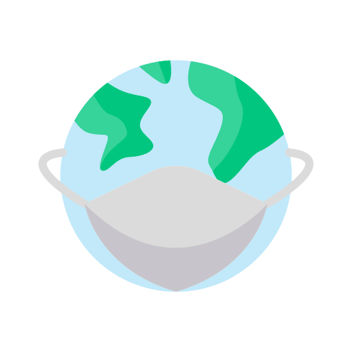 Coronavirus, covid, earth, face mask, planet icon
