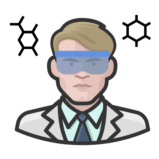 Coronavirus, male, virologist, white icon