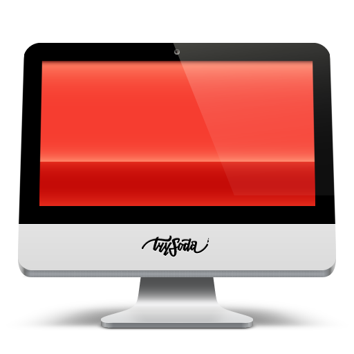 Imac, 21, red, soda icon