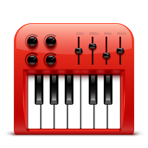 Midi, audio, red, soda icon