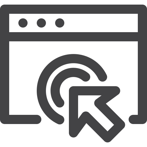 Advertising, click, pay per click, seo, web browser icon