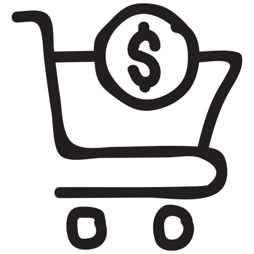 Buy, cart, checkout, coin, dollar, shopping, trolley icon