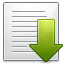 Arrow, document, down, download icon