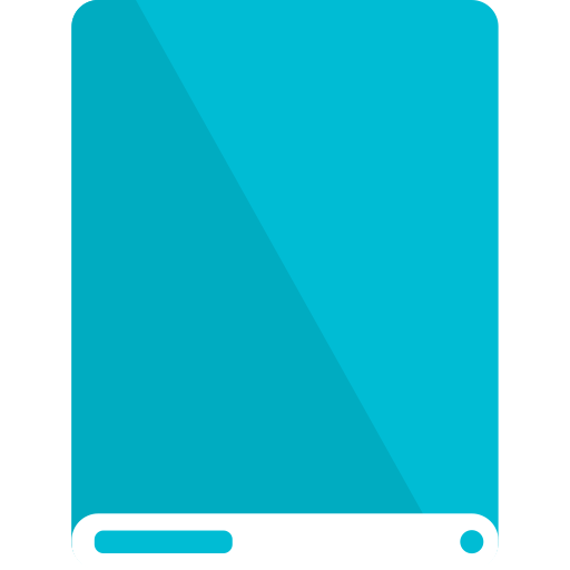 Cyan, drive, white icon
