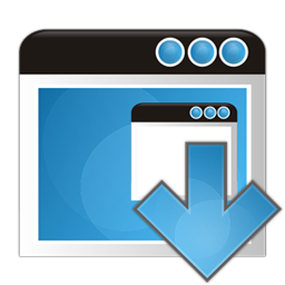 Application, window, down icon