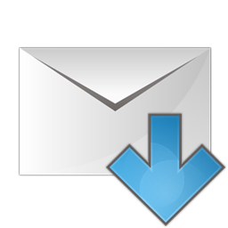 Envelope, arrow, down icon