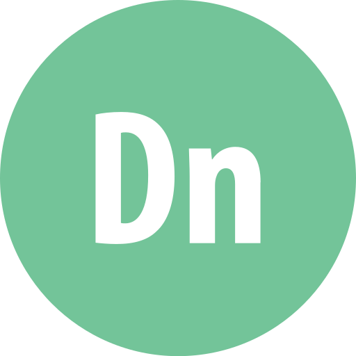 Adobe, dimension, round icon