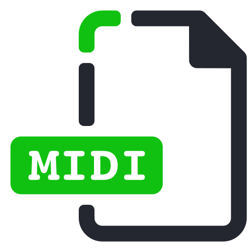 Audio, extension, file, midi icon