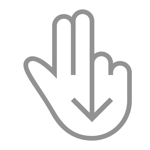 Swipe, down, two, fingers icon