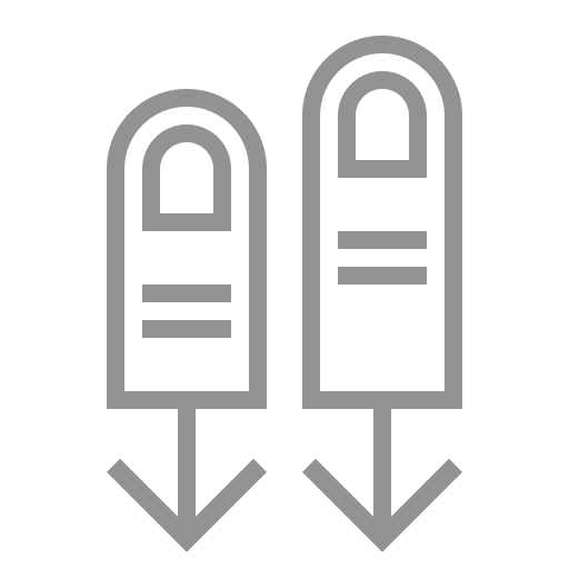 Swipe, down, two, fingers icon
