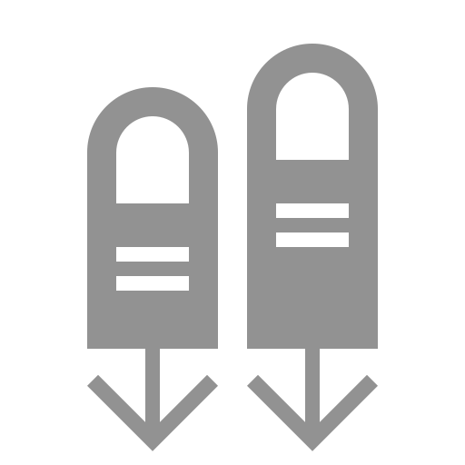 Swipe, down, two, fingers icon