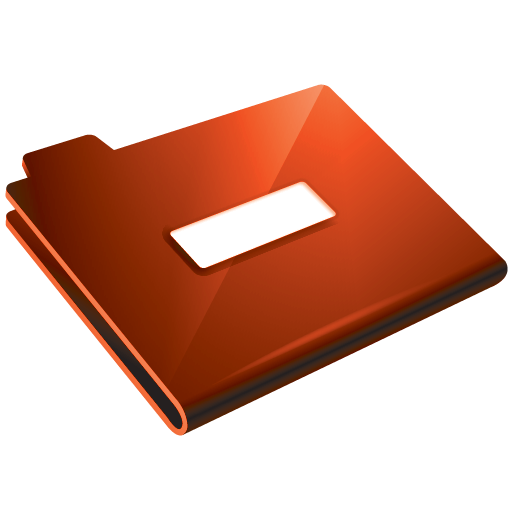 Minus, red, folder icon