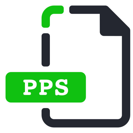 Extension, file, pps, presentation icon
