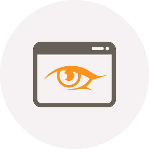Application, browser, eye, see, view, watch, window icon
