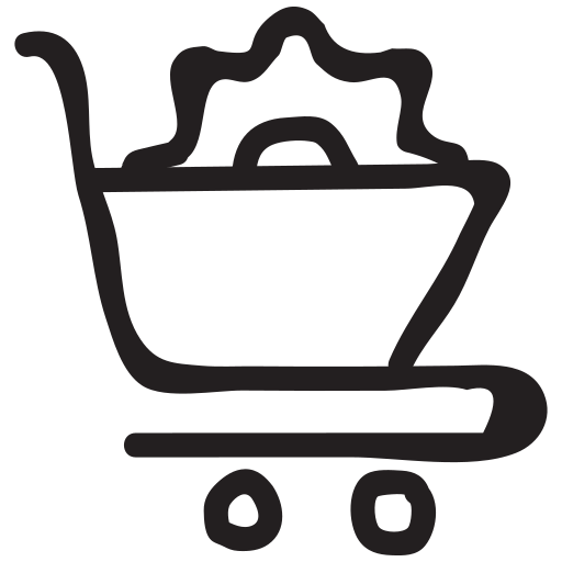 Cart, cog, cogwheel, gear, options, setting, shopping icon