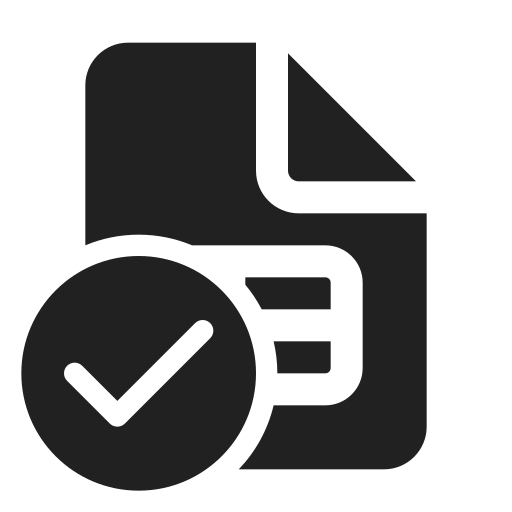 Ic, fluent, document, table, checkmark, filled icon