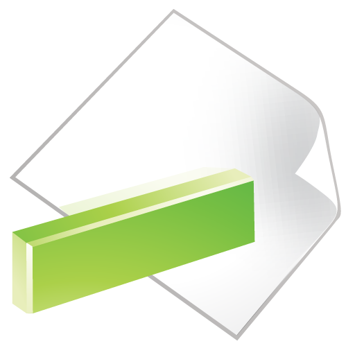 Document, green, minus icon