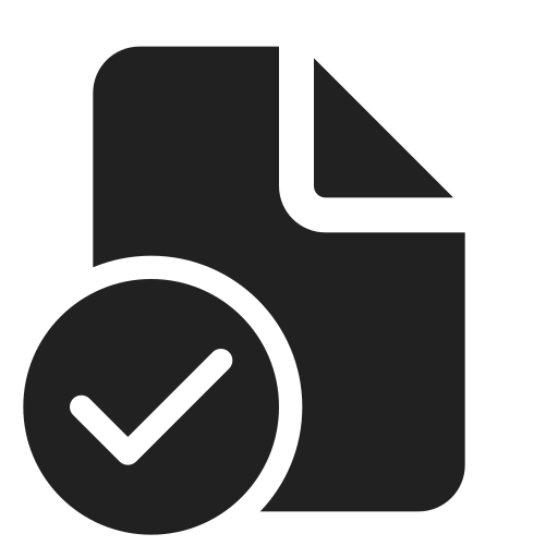 Ic, fluent, document, checkmark, filled icon