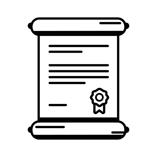 Certificate, diploma, document, extension, patent icon