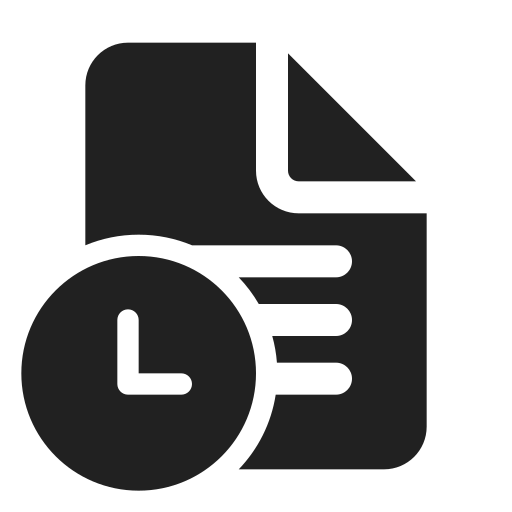 Ic, fluent, document, text, clock, filled icon