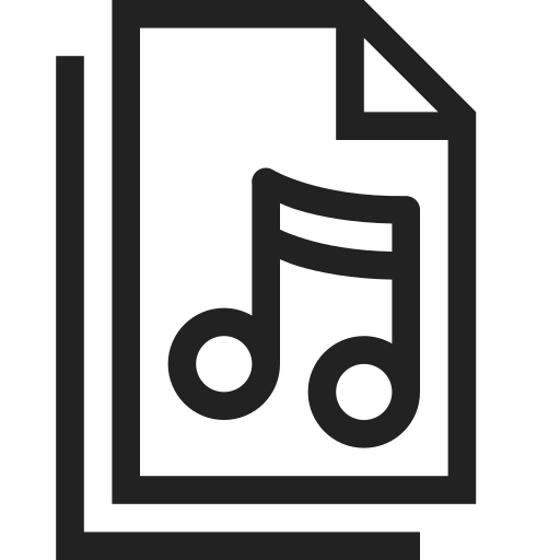 Audio, document, double, file, folder, music, sound icon