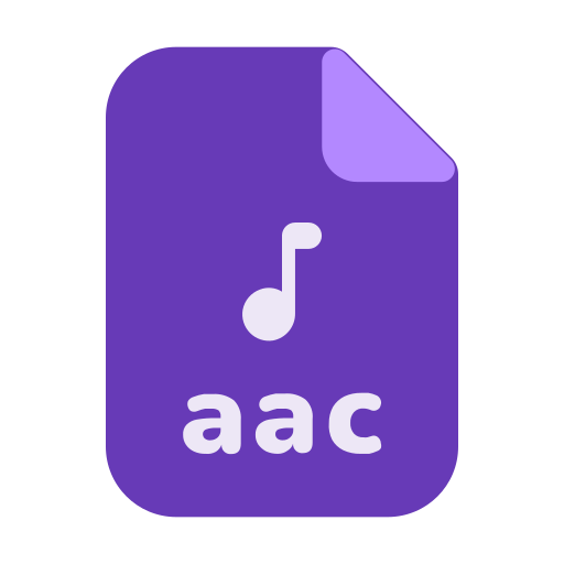 Ext, aac, music, audio, file, format, document icon