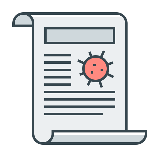 Coronavirus, covid, document, news, page, virus icon