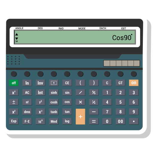 Calc, calculating, calculator, digital icon