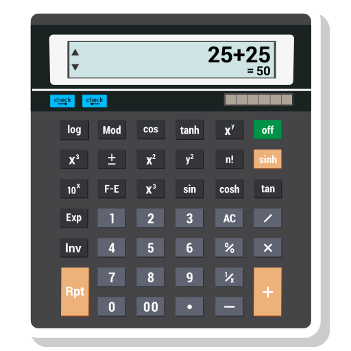 Calc, calculating, calculator, digital icon