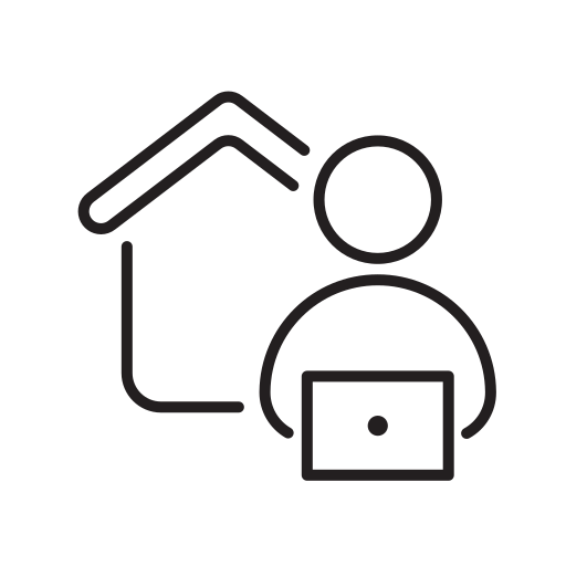 Coronavirus, covid, from, home, work icon