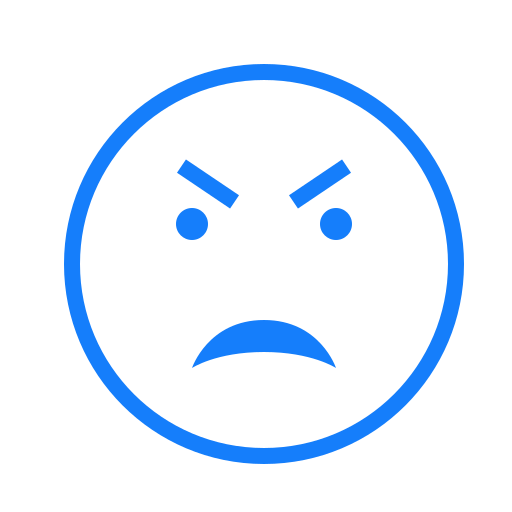 Angry, face, eyebrows icon