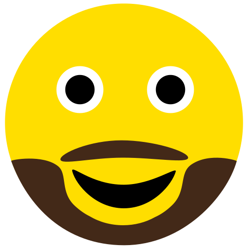 Beard, emoji, face, happy icon
