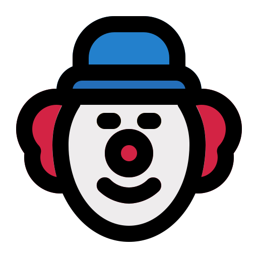 Character, circus, clown, entertainment, face, party icon