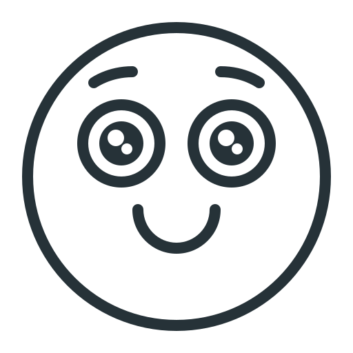 Cute, emoji, face, naive, naivety, smile, smiley icon