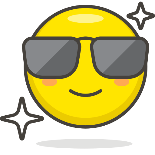 Smiling, face, sunglasses icon