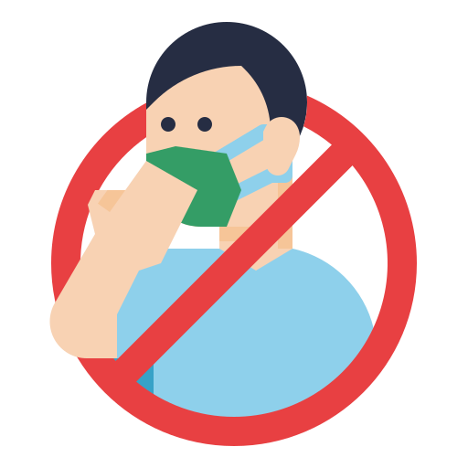 Dont, face, protection, touch, virus icon