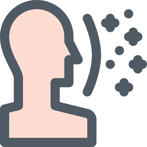Contact, disease, face, virus icon
