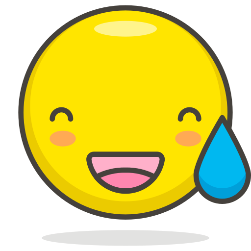 Grinning, face, sweat icon