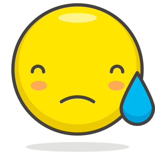 Downcast, face, sweat icon