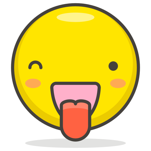 Face, tongue, squinting icon
